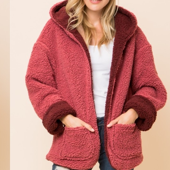 Boutique Jackets & Blazers - New Faux Fur Reversible Teddy Bear hooged Jacket